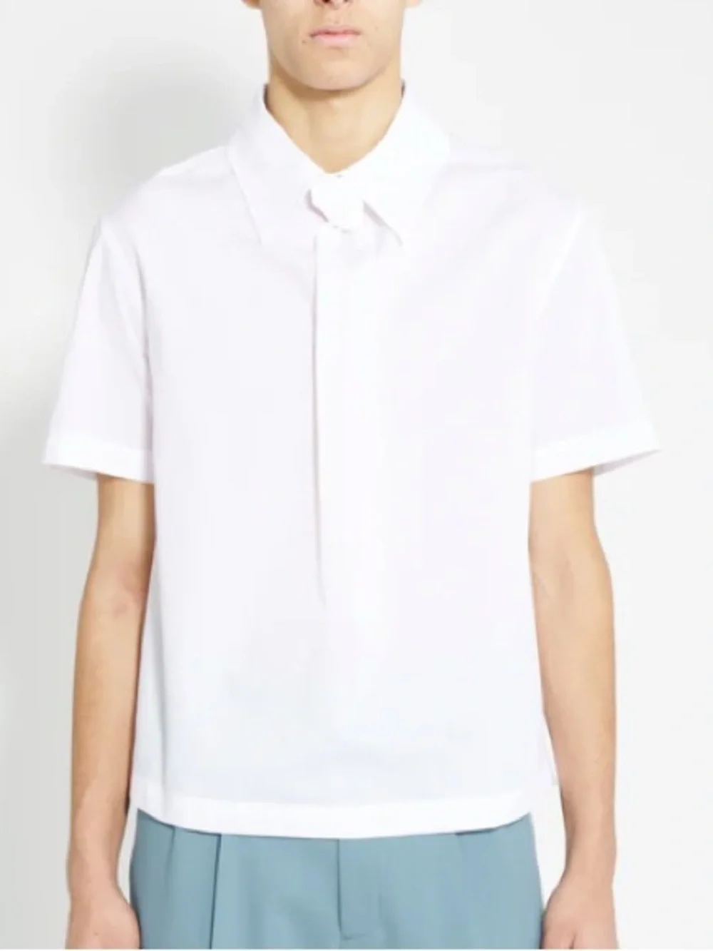 Olly Shinder White Vanishing Tie Shirt Made in England Cotton Men's Large - Picture 7 of 9